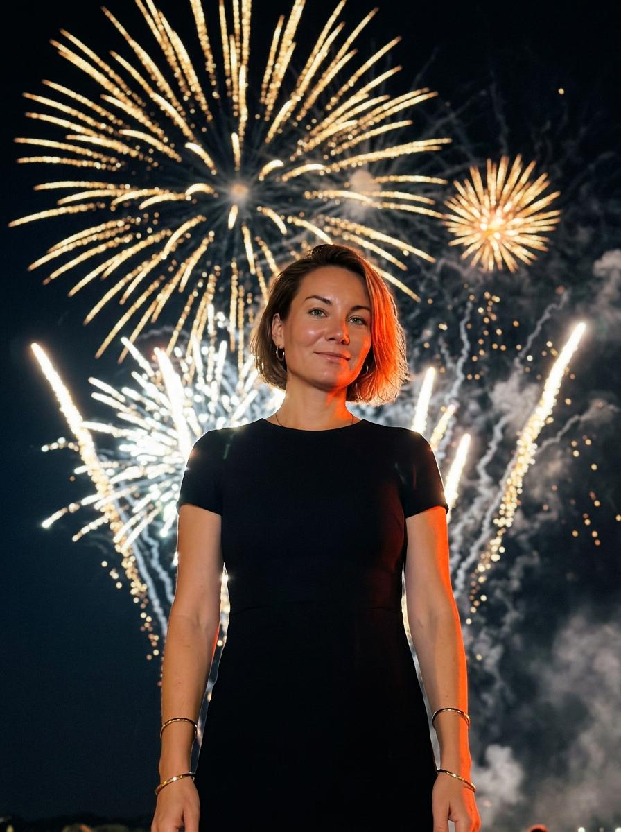 Against the fireworks